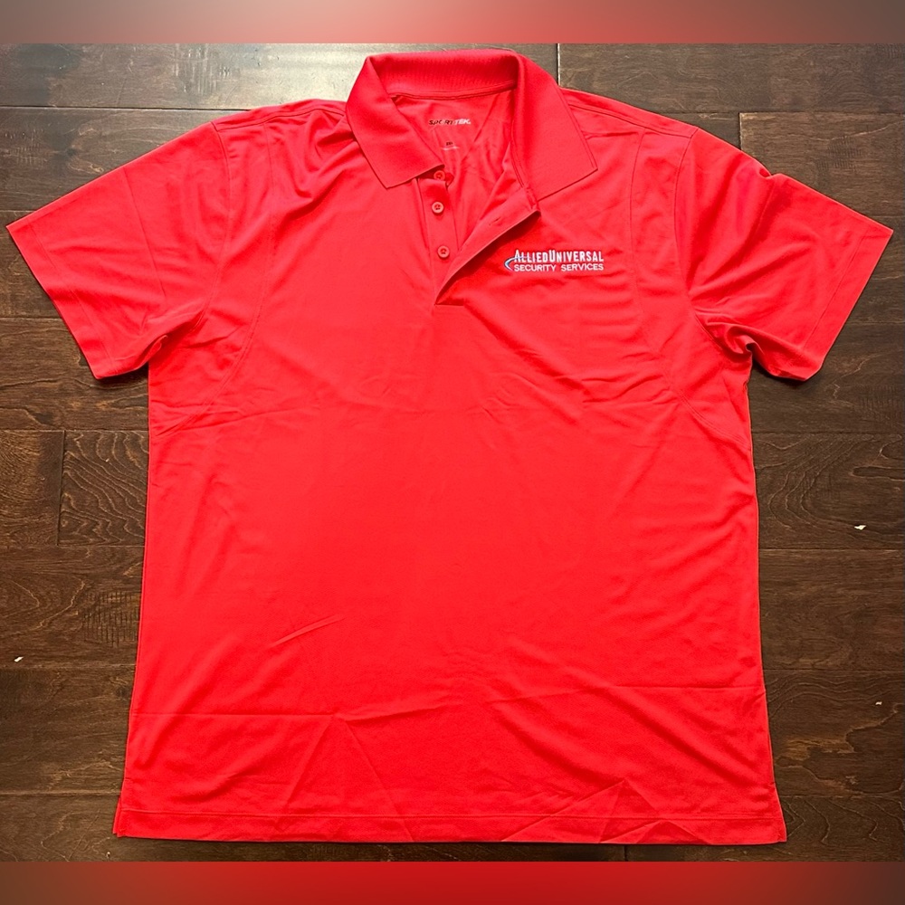 New Men’s Allied Universal Security Services Red Performance Polo Shirt- 2XL